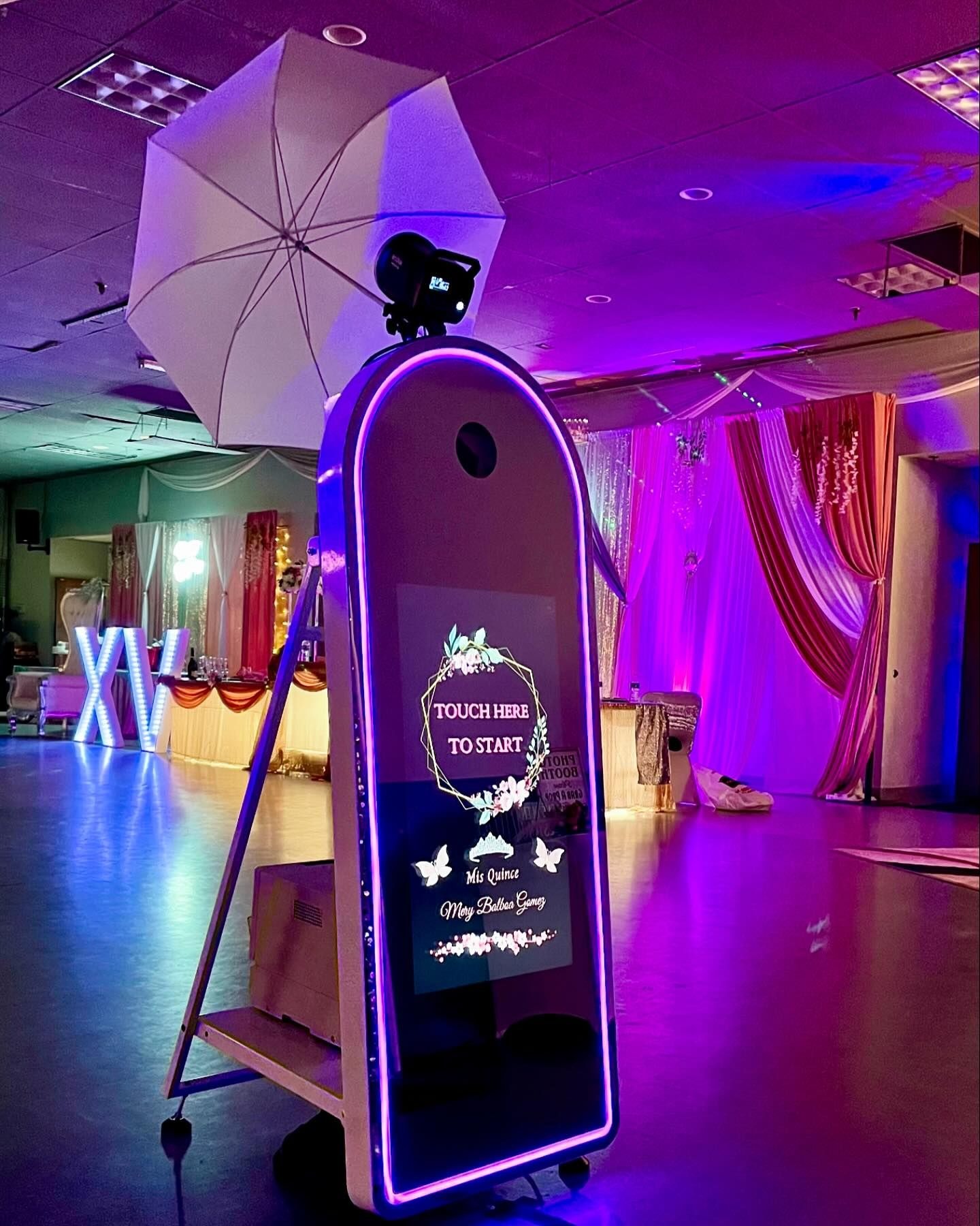 Interactive magic mirror photo booth rental in Edina, MN with digital effects