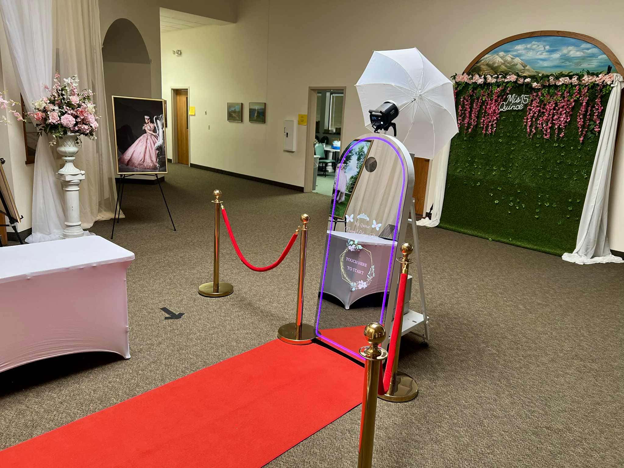 Magic mirror photo booth rental in Hopkins, MN with interactive touch screen